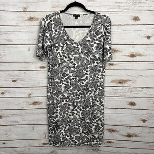 🌟 🌟 🌟 J.Jill Black and White Floral Short Sheath Dress 🌟 🌟 🌟